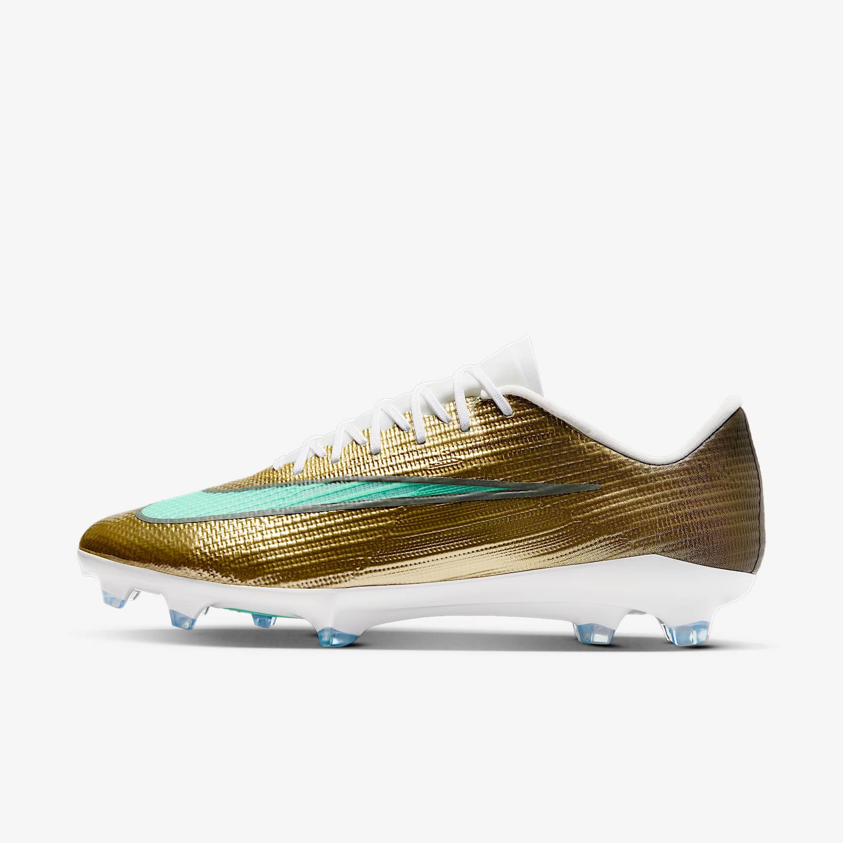 Nike Mercurial Superfly 11 Pro „Kylian Mbappé“ Low-Top-Fußballschuh für normalen Rasen – Metallic Gold/Green Glow