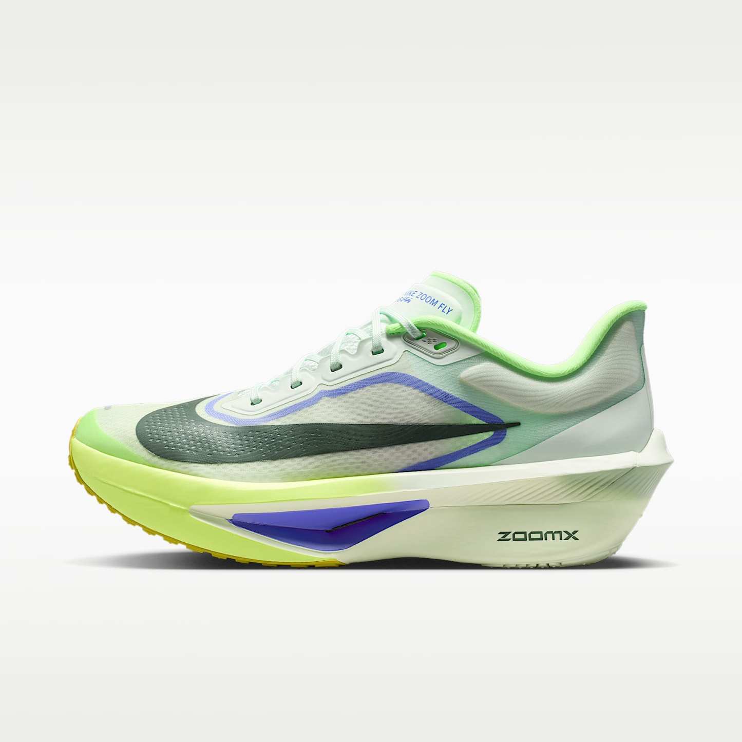 Nike Zoom Fly 6 Straßenlaufschuh für Wettkämpfe (Herren) – Barely Green/Volt Ice/Sapphire/Black Spruce