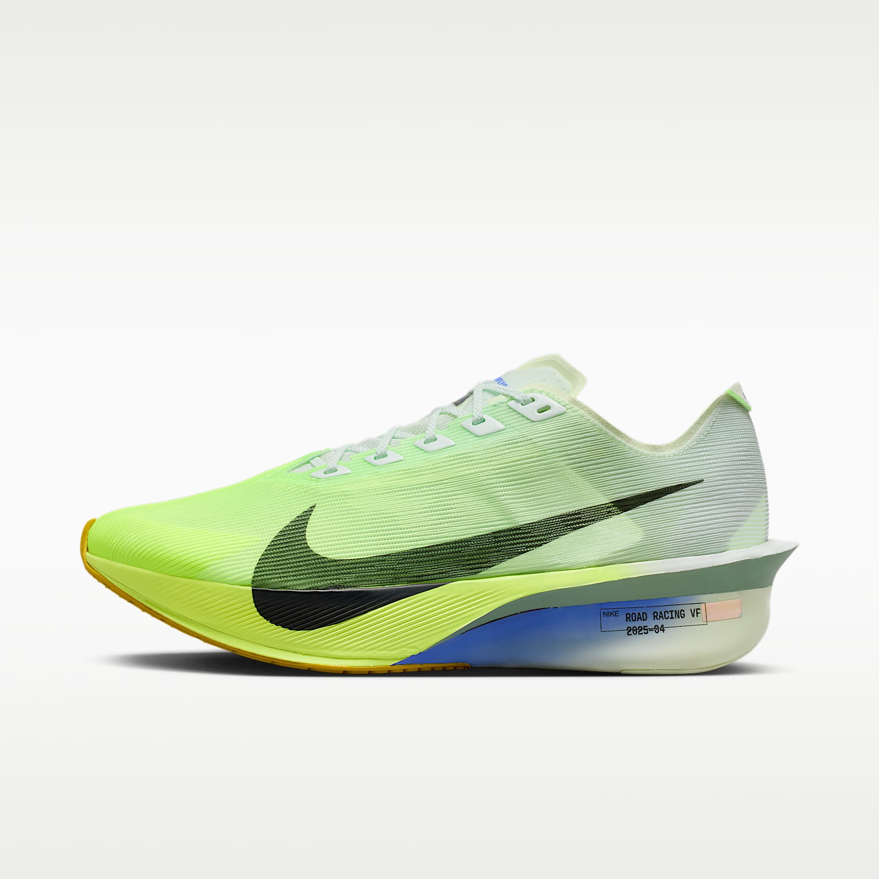 Nike Vaporfly 4 Straßenlaufschuh für Wettkämpfe (Herren) – Barely Green/Volt Tint/Sapphire/Black Spruce