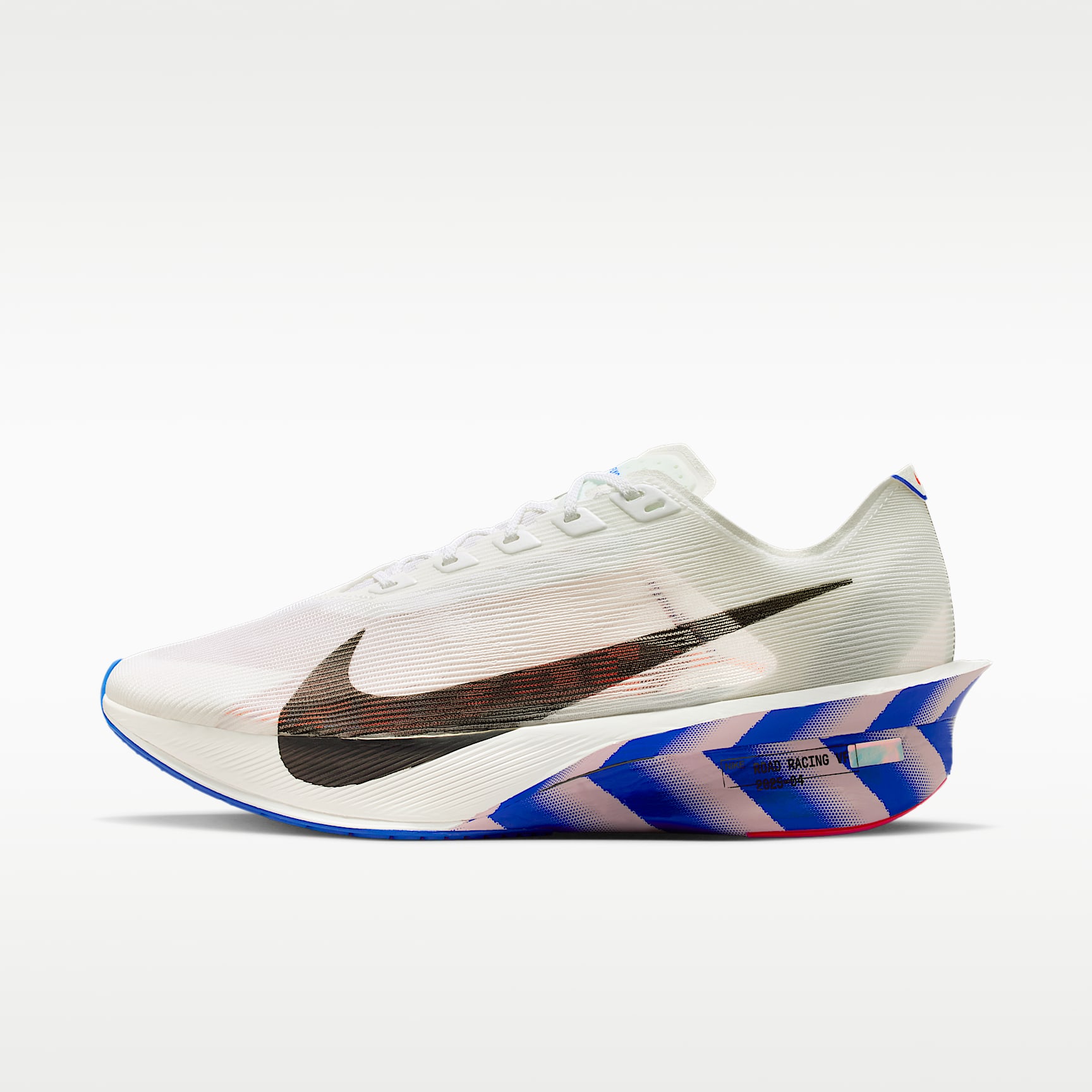 Nike Vaporfly 4 Straßenlaufschuh für Wettkämpfe (Herren) – Weiß/Racer Blue/Silt Red/Schwarz