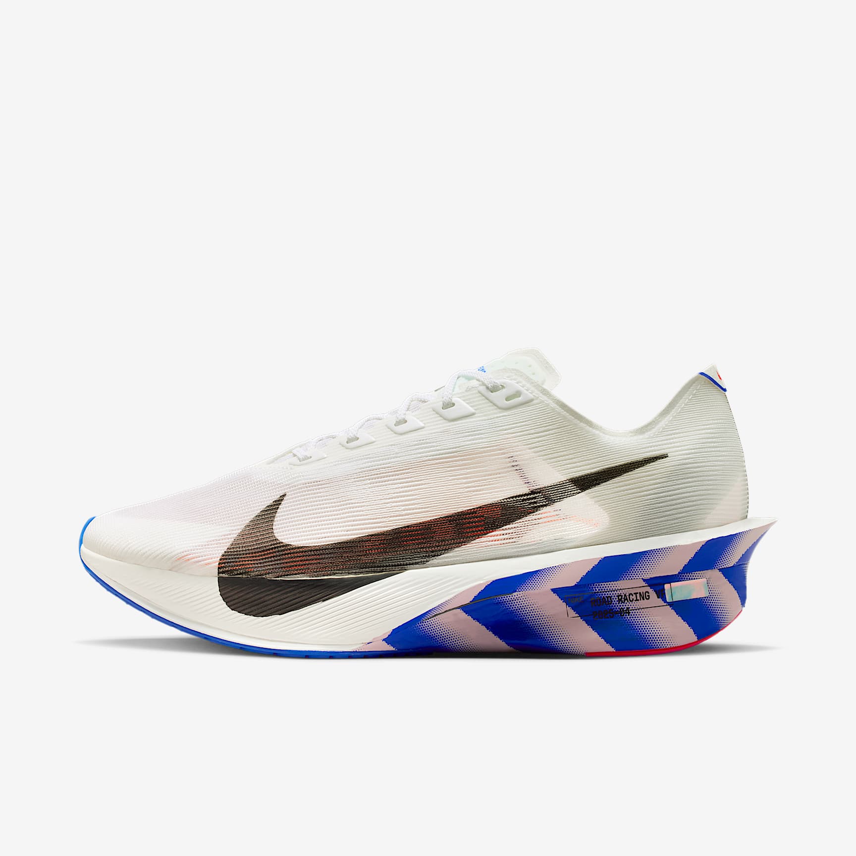Nike Vaporfly 4 Straßenlaufschuh für Wettkämpfe (Herren) – Weiß/Racer Blue/Silt Red/Schwarz