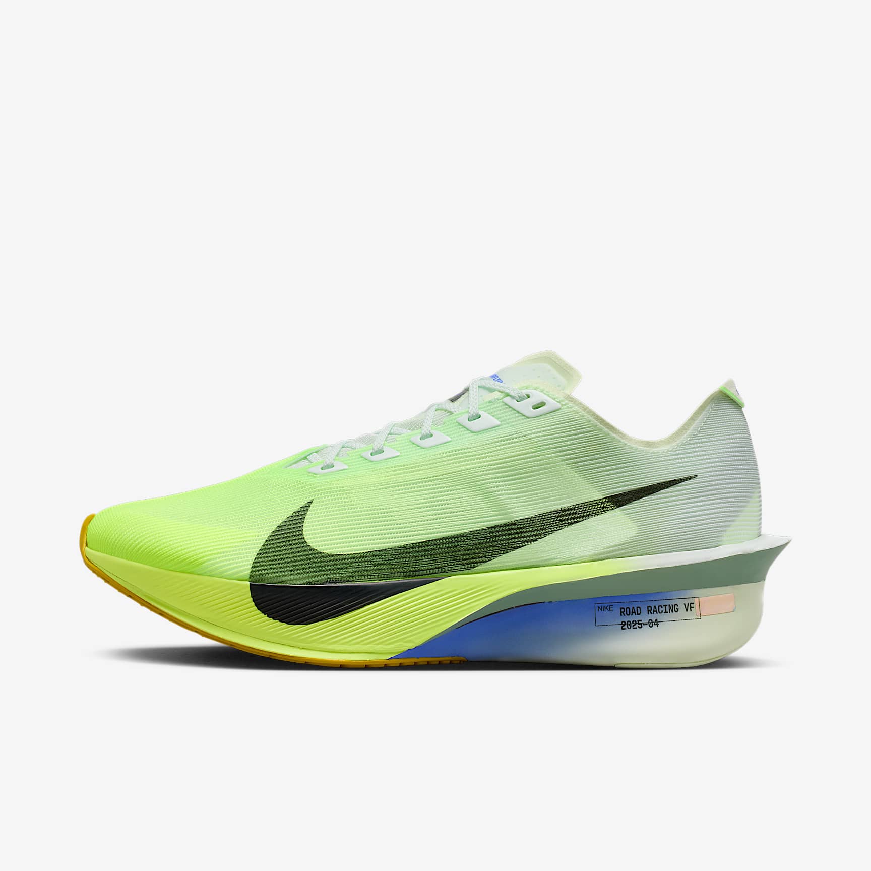 Nike Vaporfly 4 Straßenlaufschuh für Wettkämpfe (Herren) – Barely Green/Volt Tint/Sapphire/Black Spruce