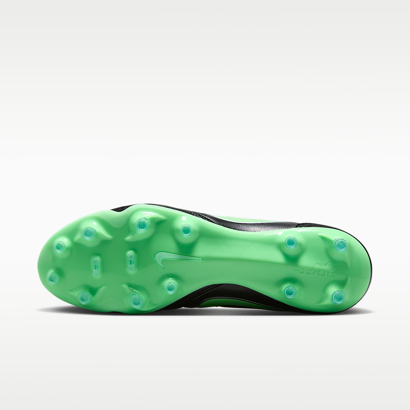 Nike Tiempo Ligera Pro Low-Top-Fußballschuh für normalen Rasen – Schwarz/Schwarz/Illusion Green