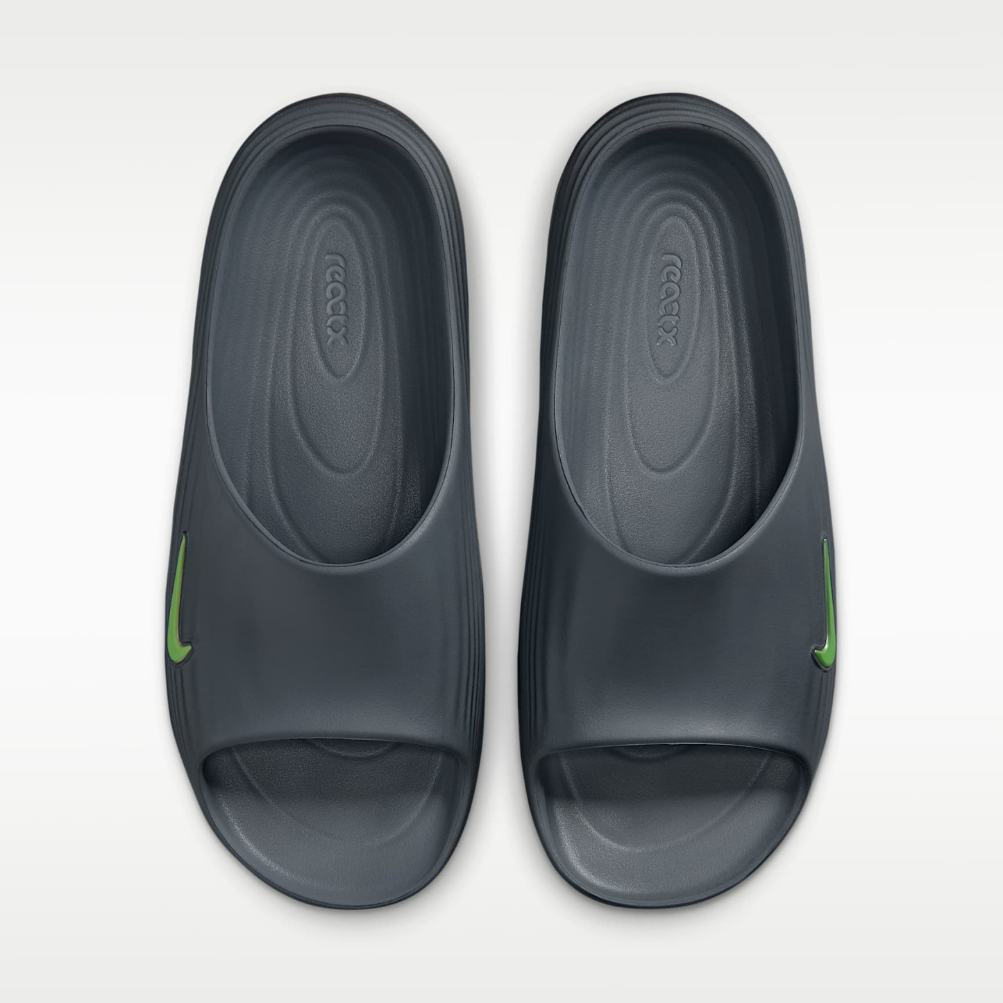 Nike ReactX Rejuven8 Slides (Herren) – Cool Grey/Schwarz/Volt