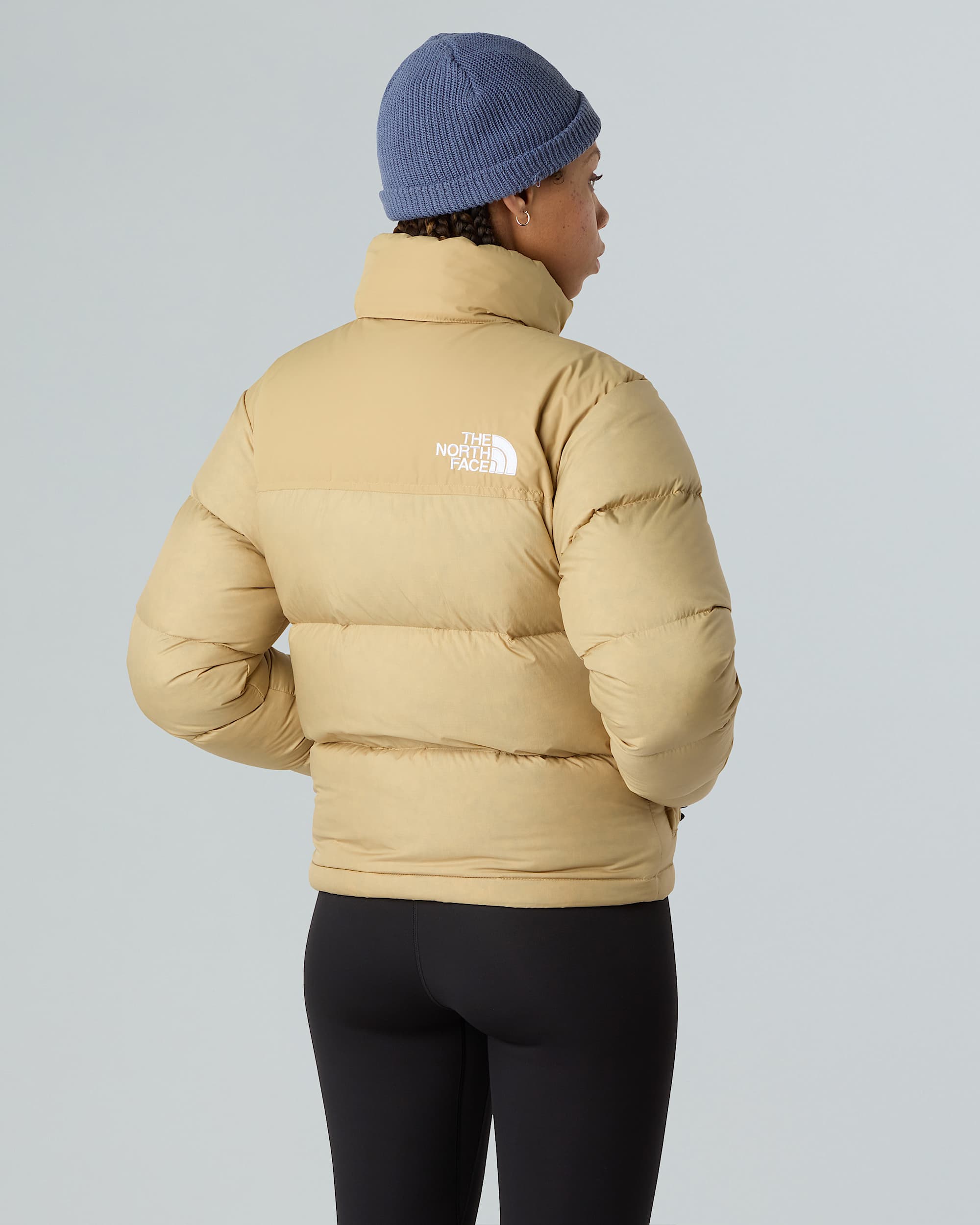 1996 Retro Nuptse Jacke für Damen – Khaki Stone-Recycled Down