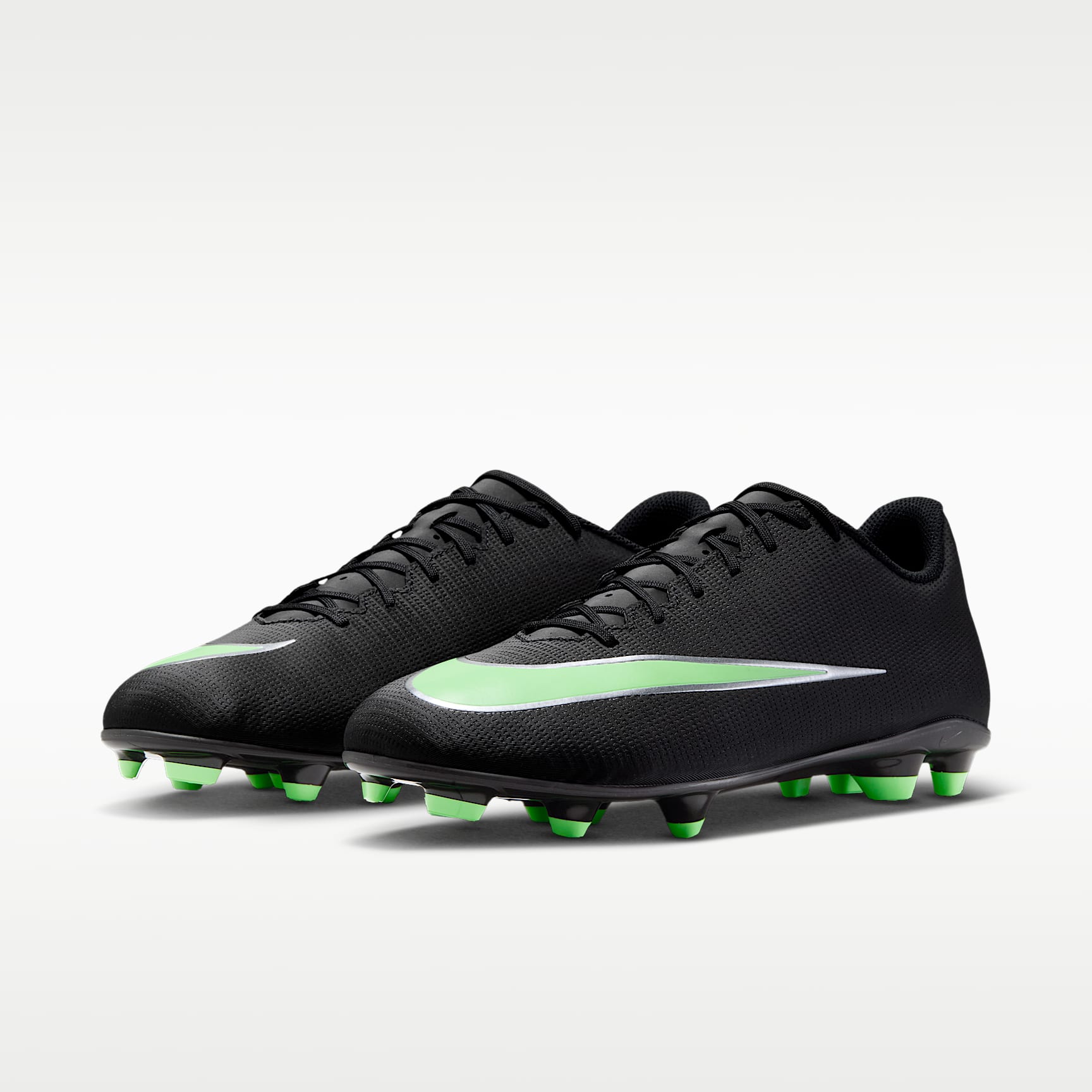 Nike Mercurial Vapor 17 Club Low-Top-Fußballschuh für verschiedene Böden – Schwarz/Schwarz/Illusion Green