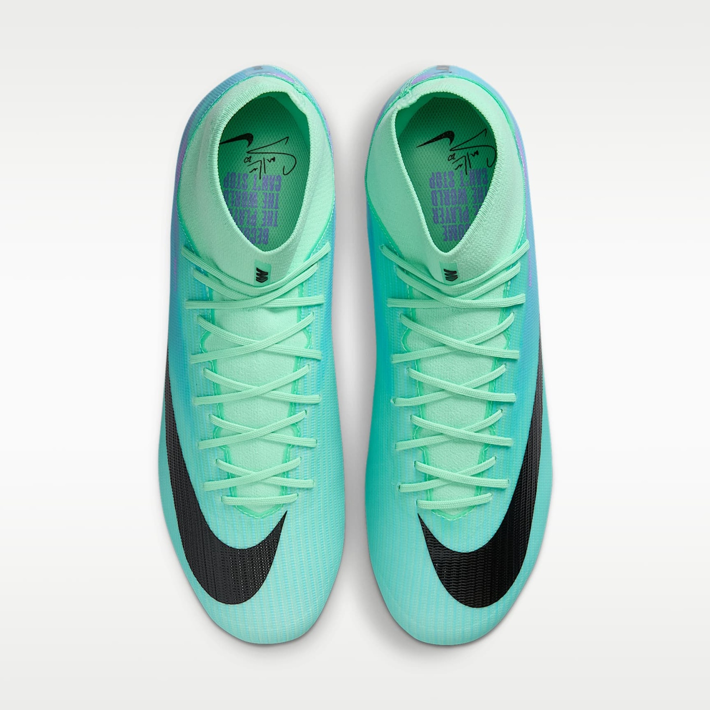 Nike Mercurial Superfly 11 Academy „Sam Kerr“ High-Top-Fußballschuh für verschiedene Böden – Green Glow/Fuchsia Dream/Lagoon Pulse/Schwarz