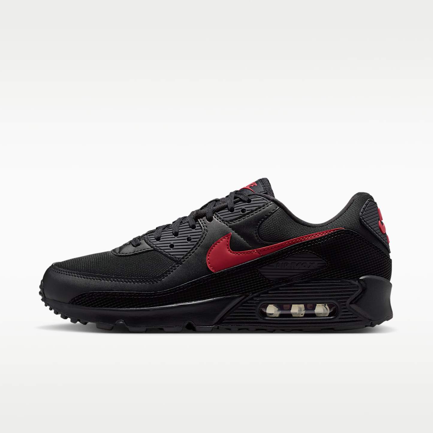 Nike Air Max 90 Schuh (Herren) – Schwarz/Schwarz/Tough Red