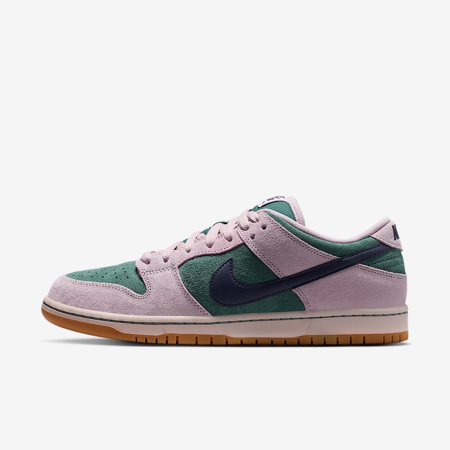 Nike SB Dunk Low Pro Skateboardschuh – Mineral Slate/Particle Rose/Silt Red/Dark Raisin