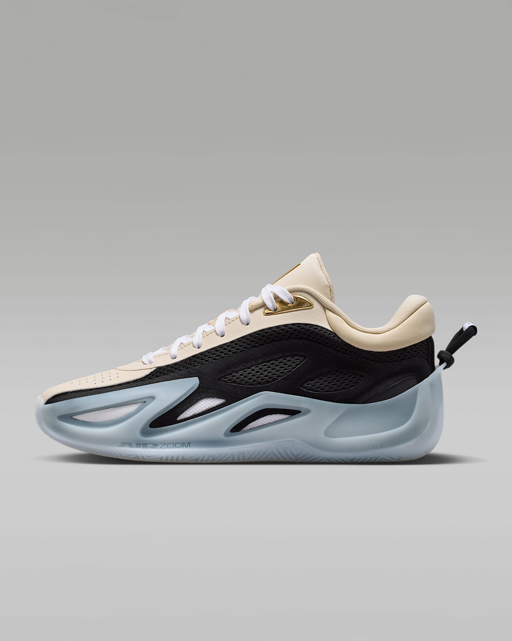 Jordan Heir Series 2 "Precious Medals" Basketballschuh – Pearl White/Schwarz/Metallic Gold/Weiß