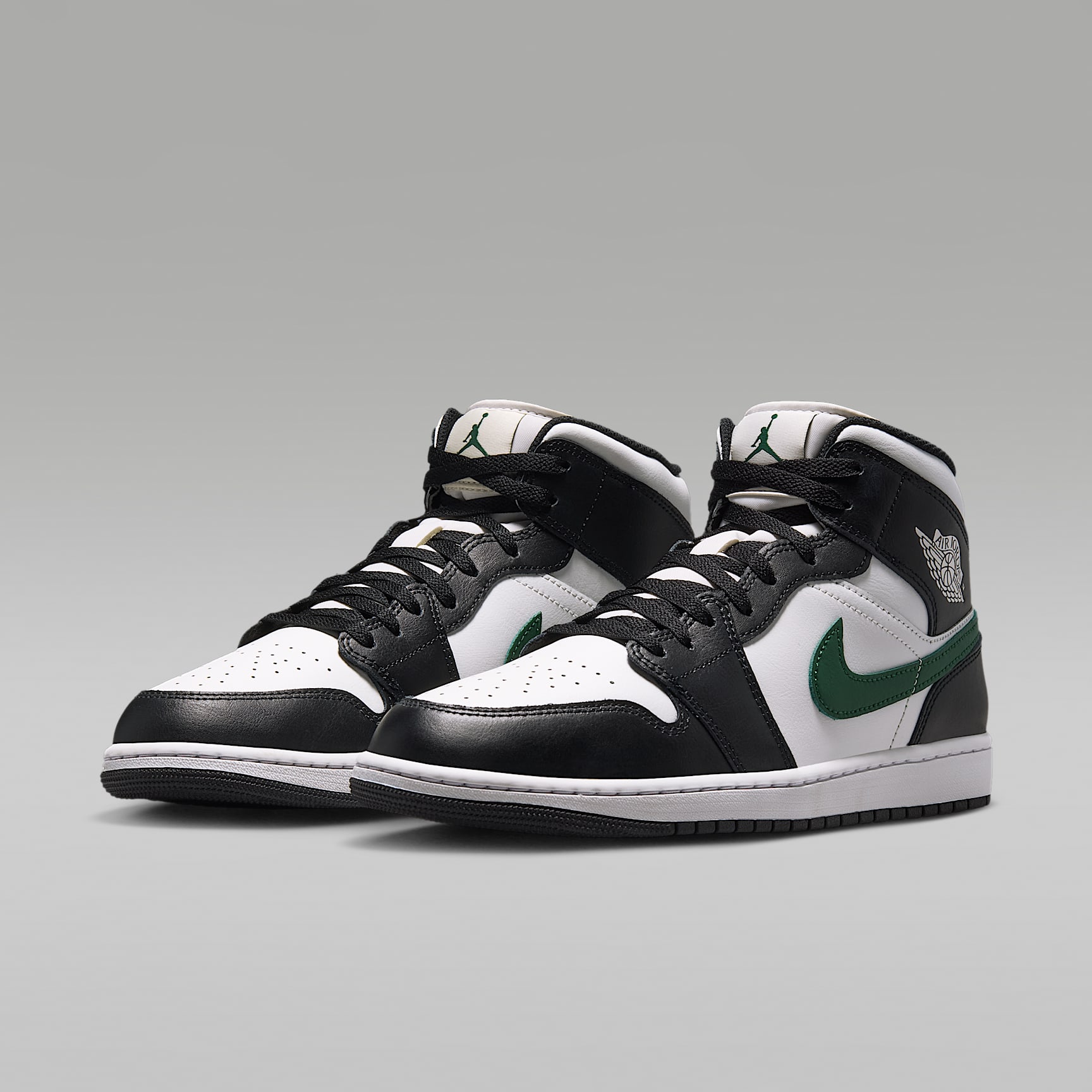 Air Jordan 1 Mid Herrenschuh – Schwarz/Gorge Green/Summit White