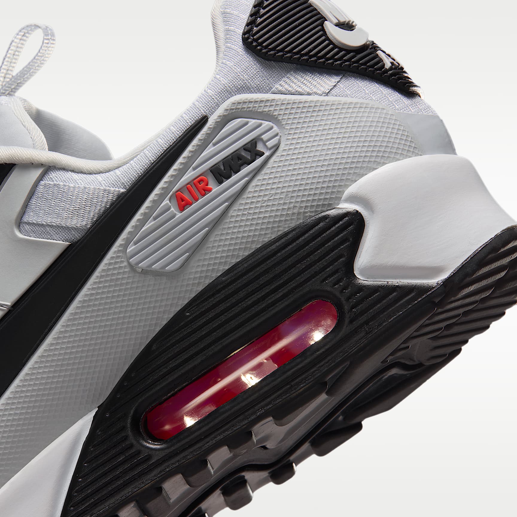 Nike Air Max 90 Drift Schuh (Herren) – Pure Platinum/Bright Crimson/Schwarz