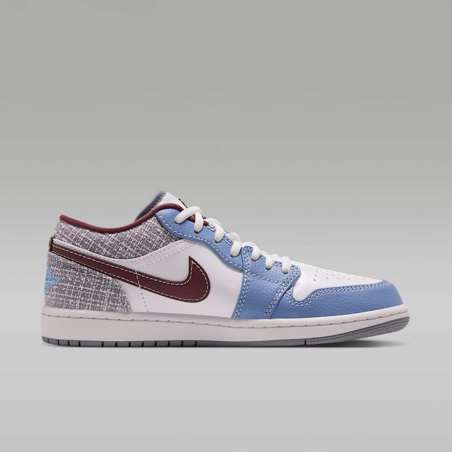 Air Jordan 1 Low Damenschuh – Summit White/Summit White/Work Blue/Light Boulder