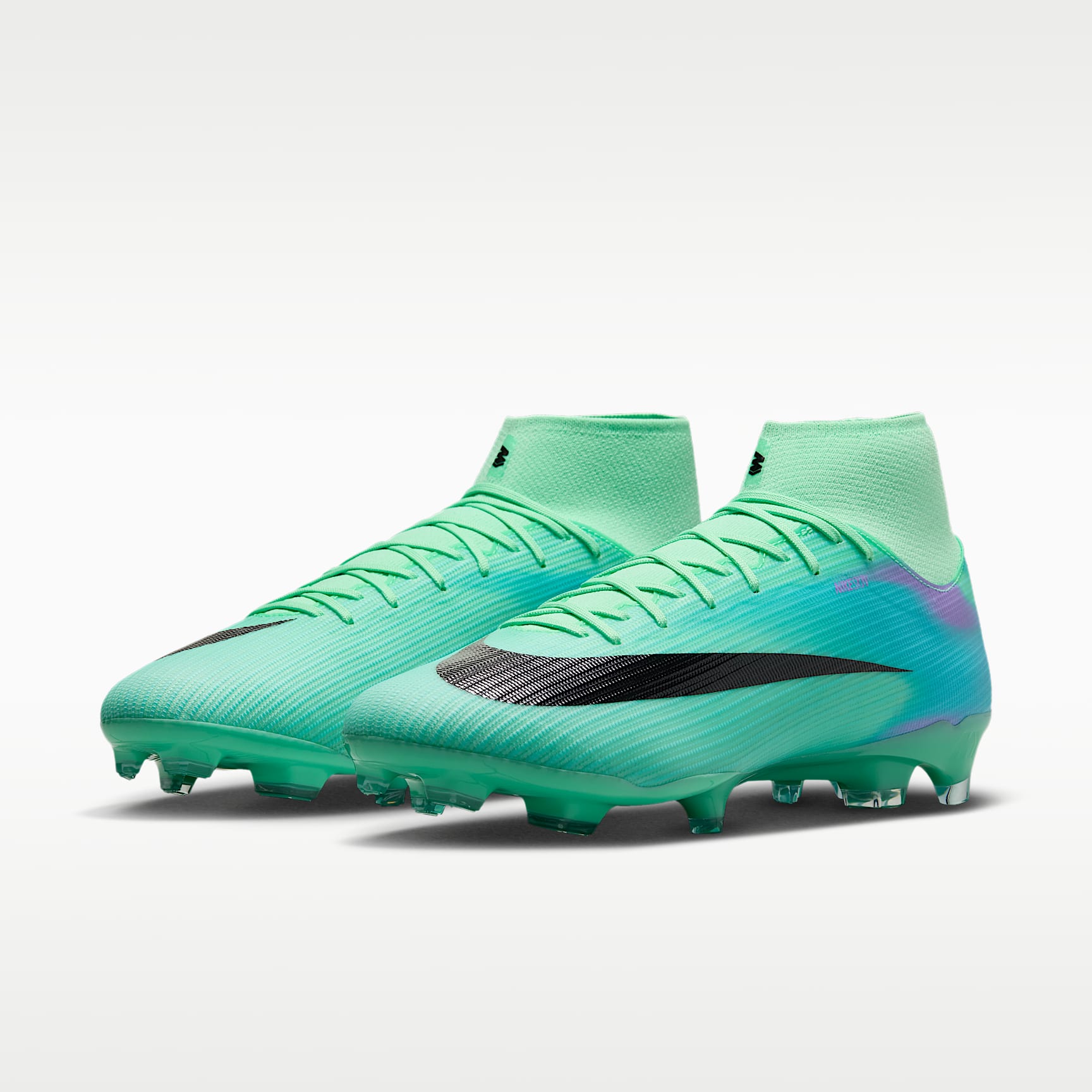 Nike Mercurial Superfly 11 Academy „Sam Kerr“ High-Top-Fußballschuh für verschiedene Böden – Green Glow/Fuchsia Dream/Lagoon Pulse/Schwarz