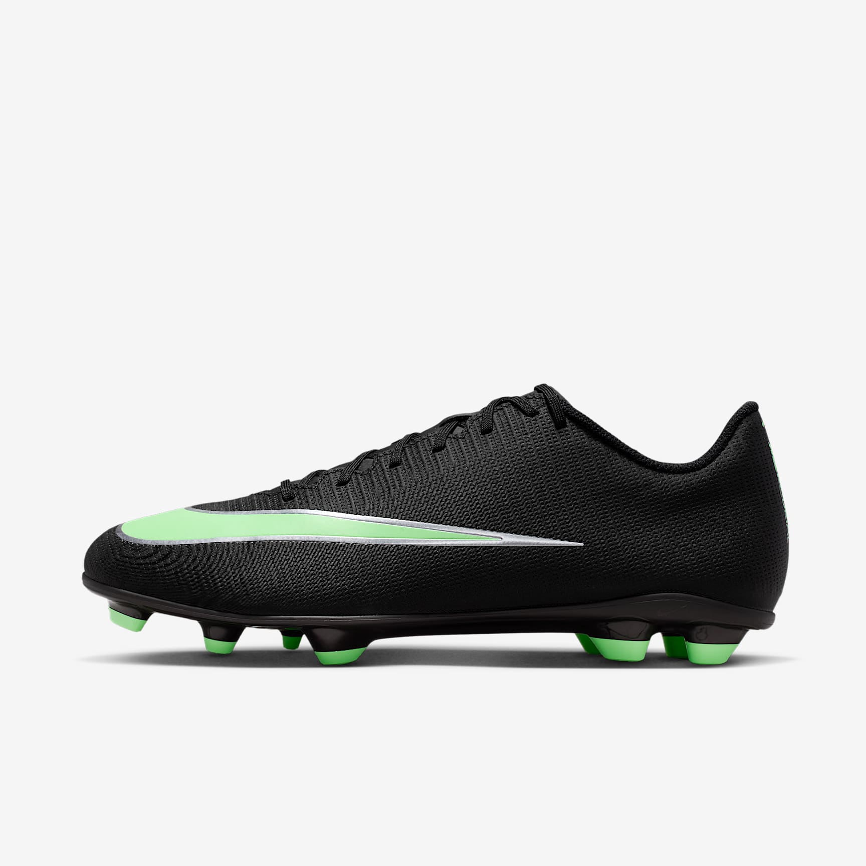 Nike Mercurial Vapor 17 Club Low-Top-Fußballschuh für verschiedene Böden – Schwarz/Schwarz/Illusion Green