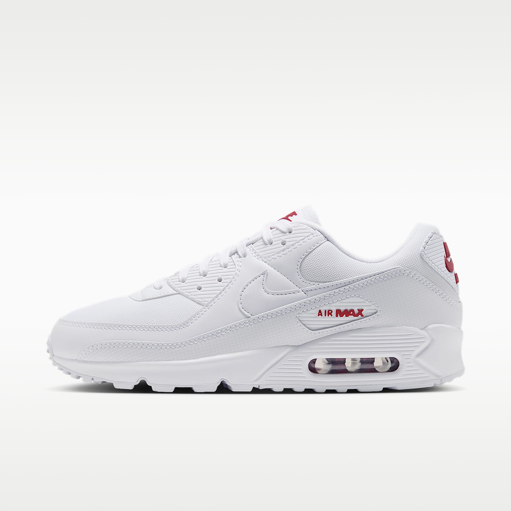 Nike Air Max 90 Schuh (Herren) – Weiß/Tough Red/Weiß
