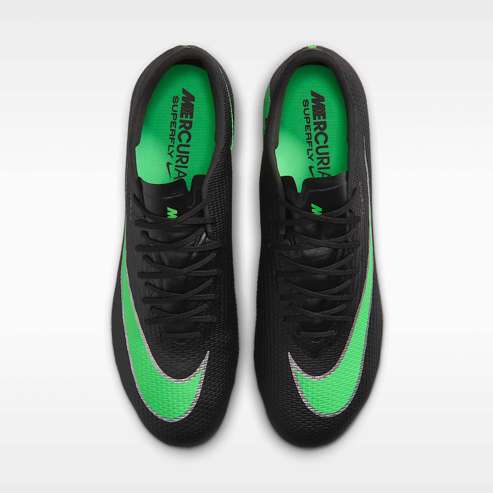 Nike Mercurial Superfly 11 Pro Low-Top-Fußballschuh für normalen Rasen – Schwarz/Schwarz/Illusion Green