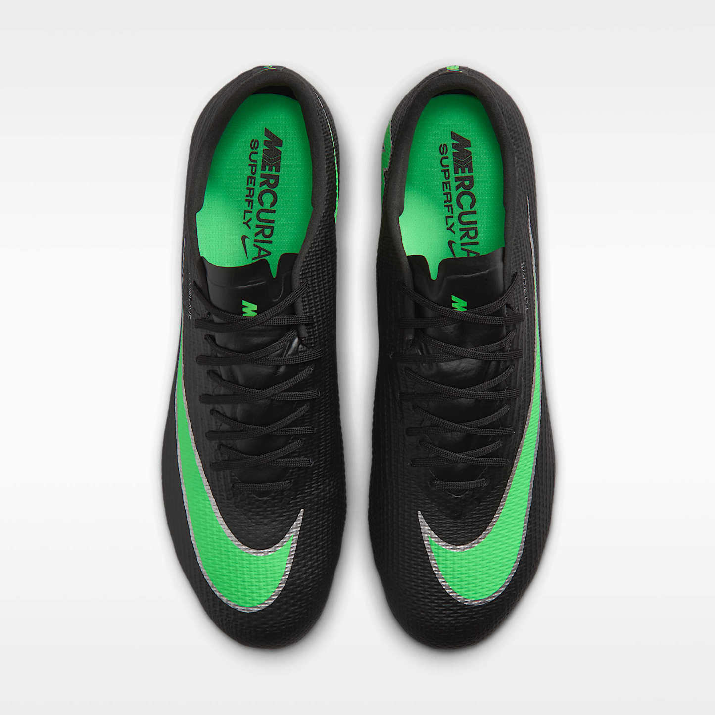 Nike Mercurial Superfly 11 Pro Low-Top-Fußballschuh für normalen Rasen – Schwarz/Schwarz/Illusion Green