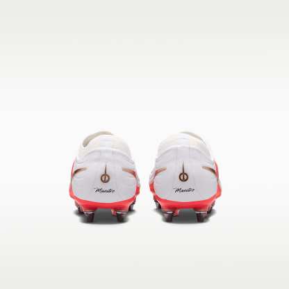 Nike Tiempo Maestro Elite Low Top Fußballschuh für weichen Rasen – Weiß/Bright Crimson/Blur