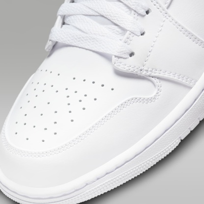 Air Jordan 1 Mid Schuh (Herren) – Weiß/Weiß/Weiß