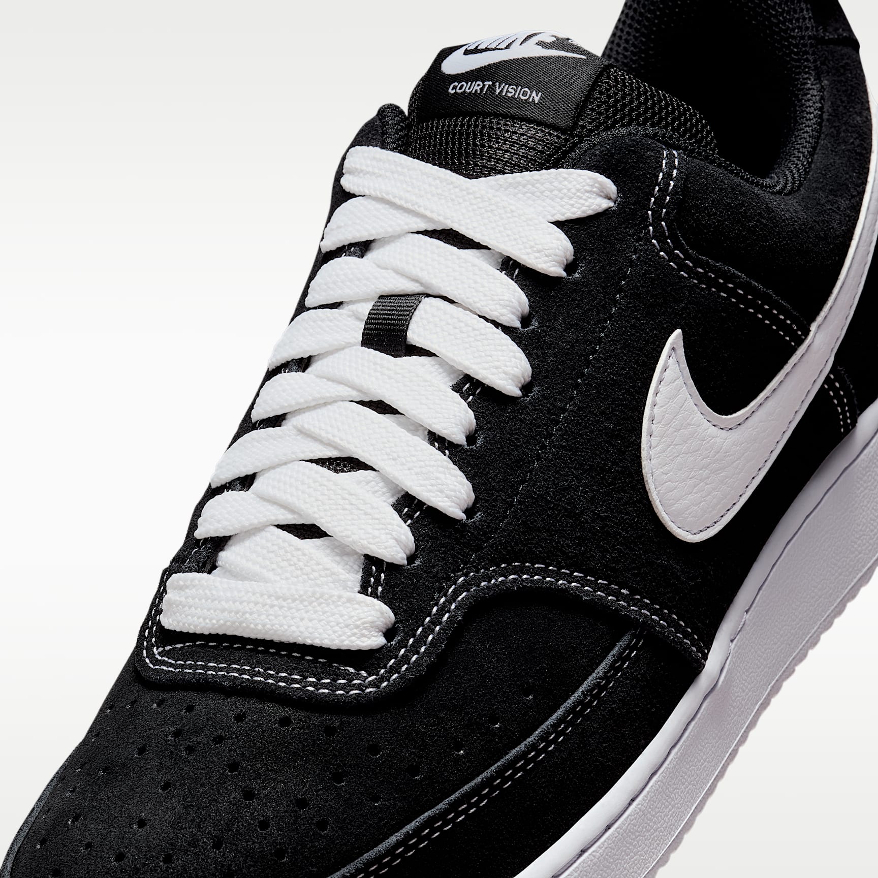 Nike Court Vision Low FL Schuh (Herren) – Schwarz/Weiß