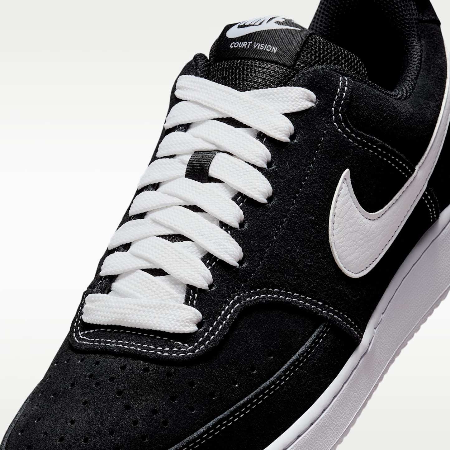 Nike Court Vision Low FL Schuh (Herren) – Schwarz/Weiß