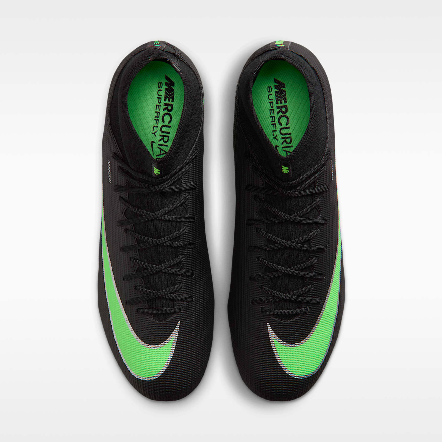 Nike Mercurial Superfly 11 Academy High-Top-Fußballschuh für verschiedene Böden – Schwarz/Schwarz/Illusion Green