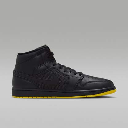 Air Jordan 1 Mid SE Schuh (Herren) – Schwarz/Opti Yellow/Silber