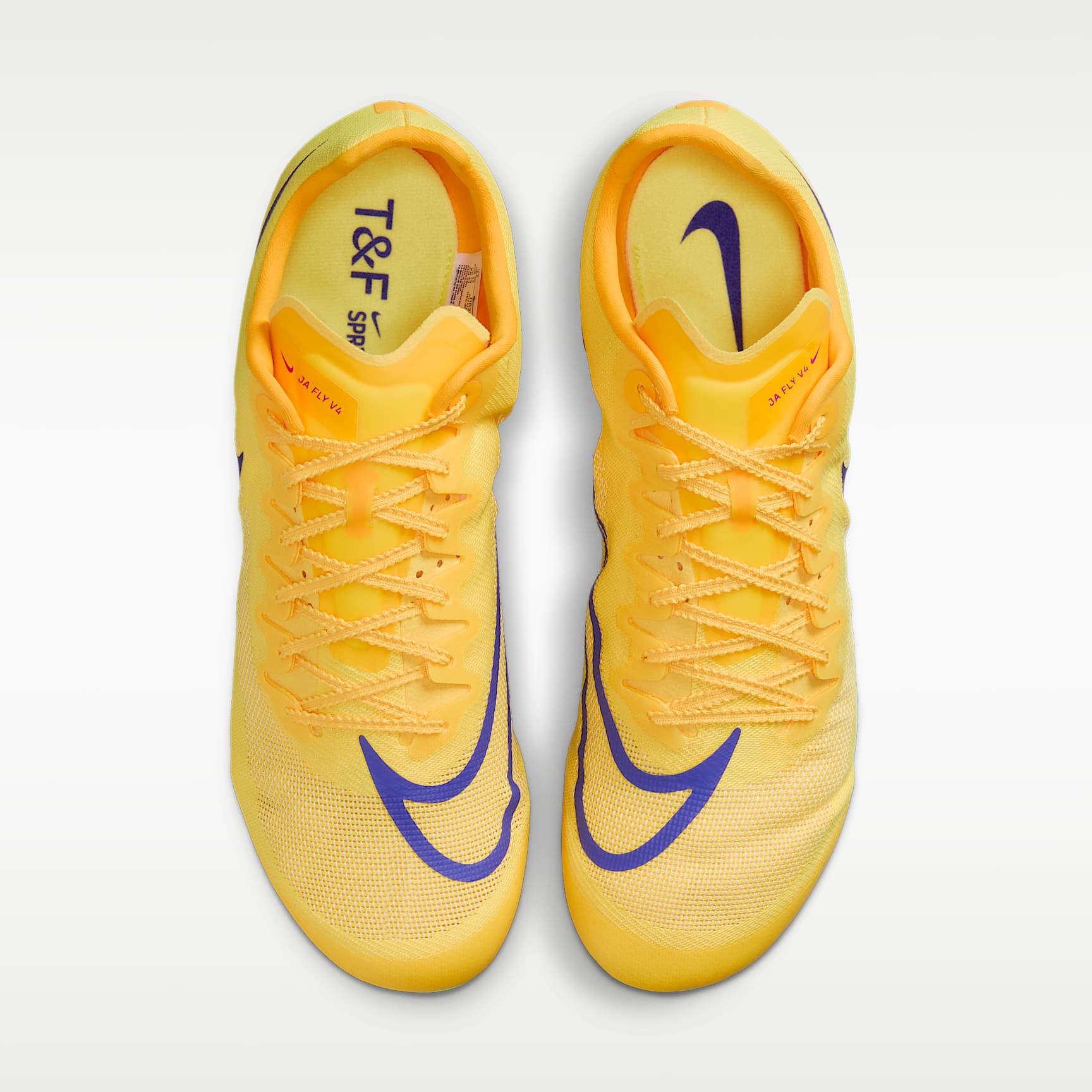 Nike Zoom Ja Fly 4 Laufspikes für Sprints – Citron Pulse/Volt Ice/University Gold/Indigo Burst