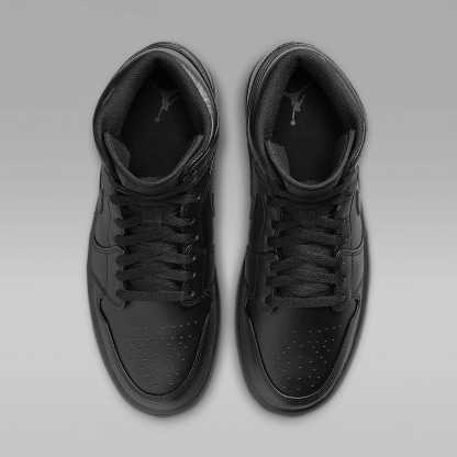 Air Jordan 1 Mid Schuh (Herren) – Schwarz/Schwarz/Schwarz