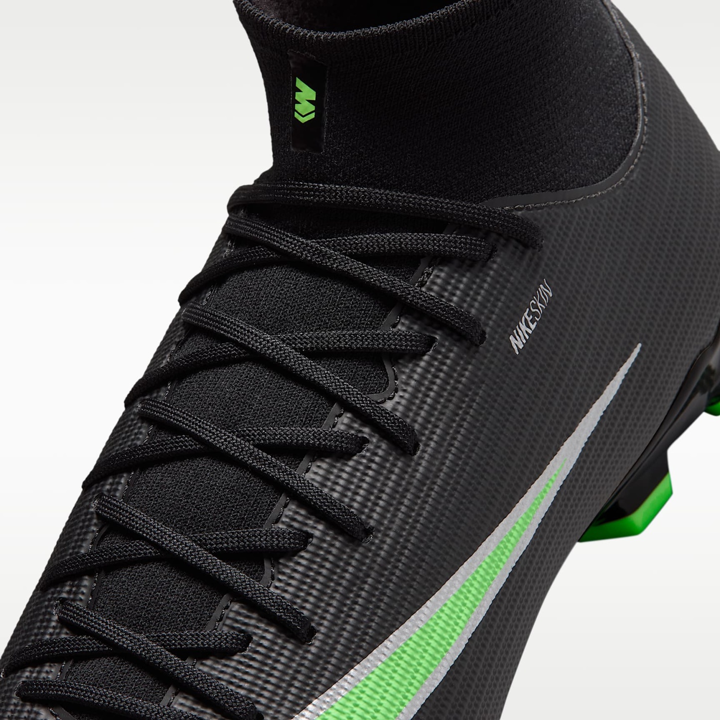 Nike Mercurial Superfly 11 Academy High-Top-Fußballschuh für verschiedene Böden – Schwarz/Schwarz/Illusion Green