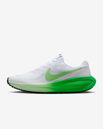 Nike Revolution 8 Straßenlaufschuh (Damen) – Weiß/Cucumber Calm/Green Spark/Illusion Green