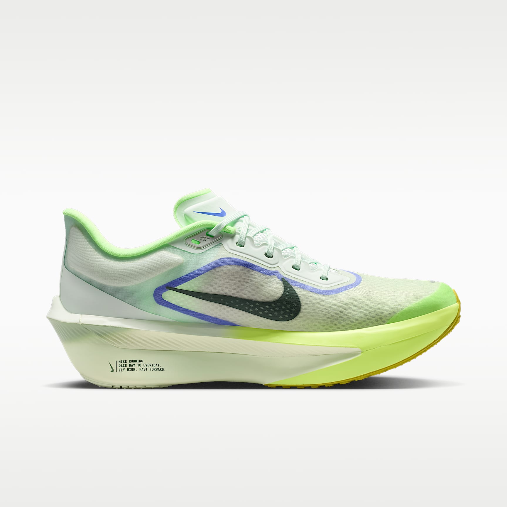 Nike Zoom Fly 6 Straßenlaufschuh für Wettkämpfe (Herren) – Barely Green/Volt Ice/Sapphire/Black Spruce