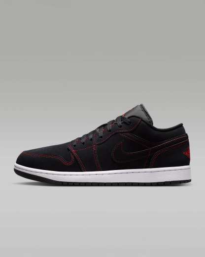 Air Jordan 1 Low Herrenschuh – Schwarz/Weiß/University Red