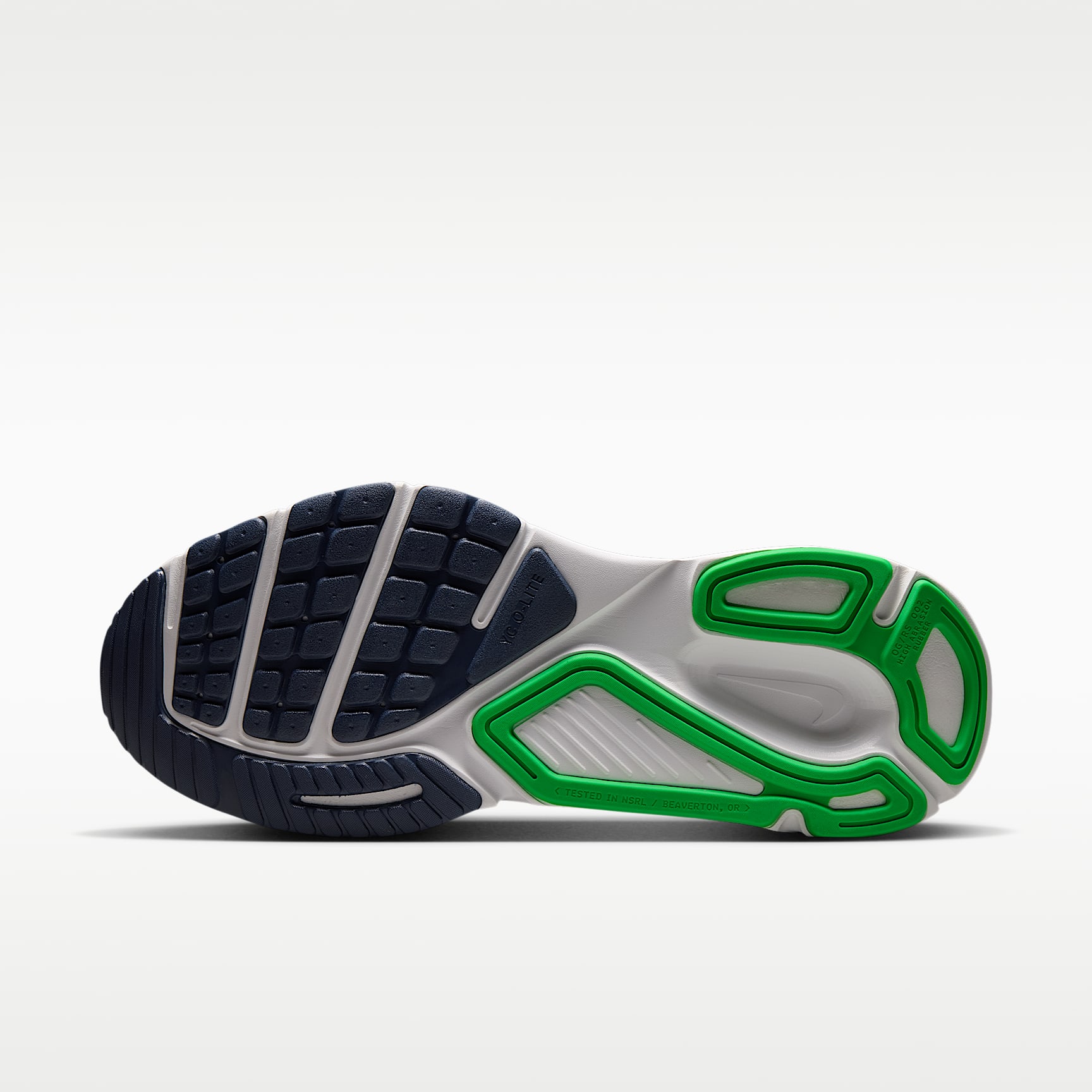 Nike Structure Plus Straßenlaufschuh (Herren) – Weiß/Midnight Navy/Summit White/Green Spark