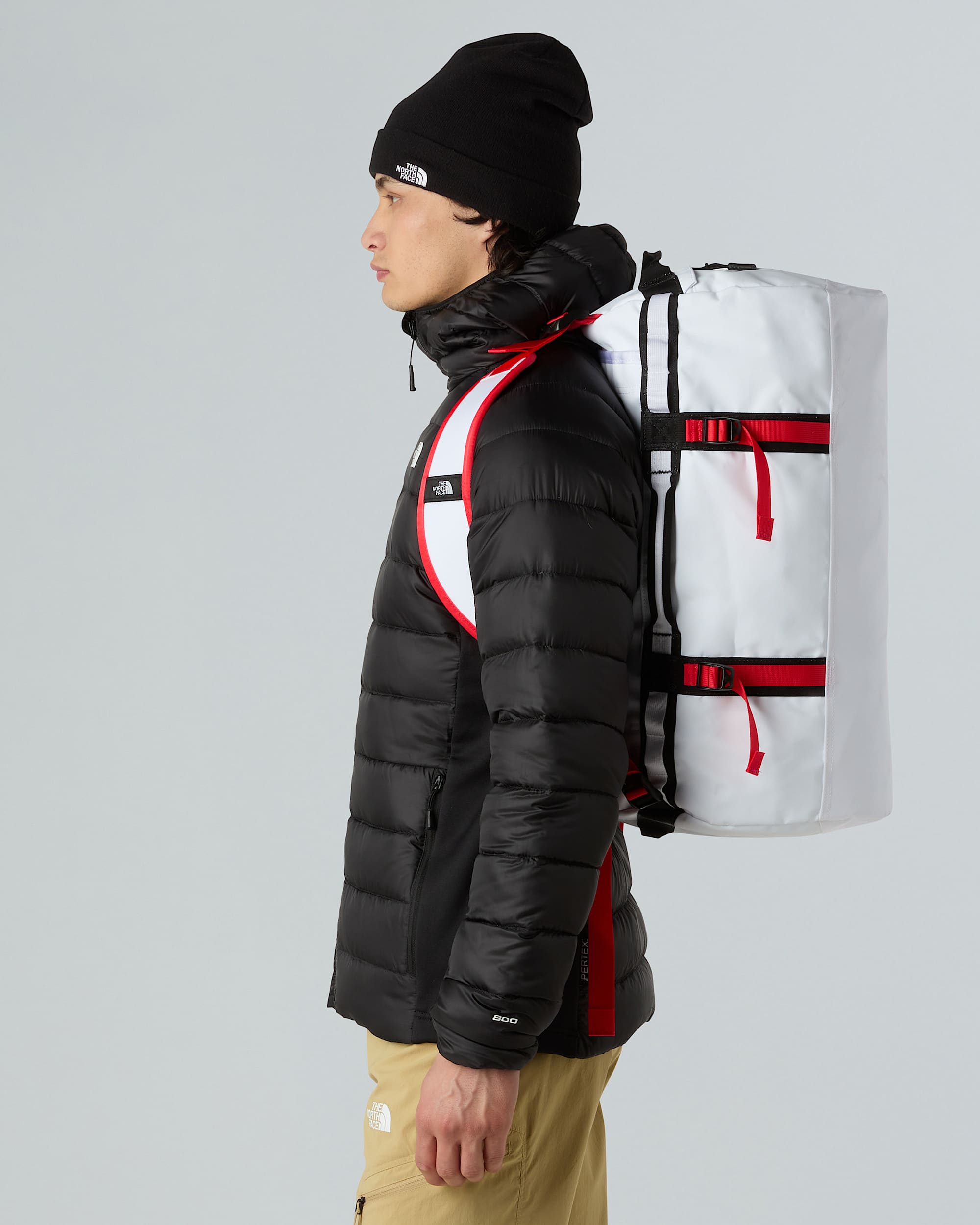 Base Camp Duffel-Tasche 50L – S – TNF White-TNF Black-Elevation Red