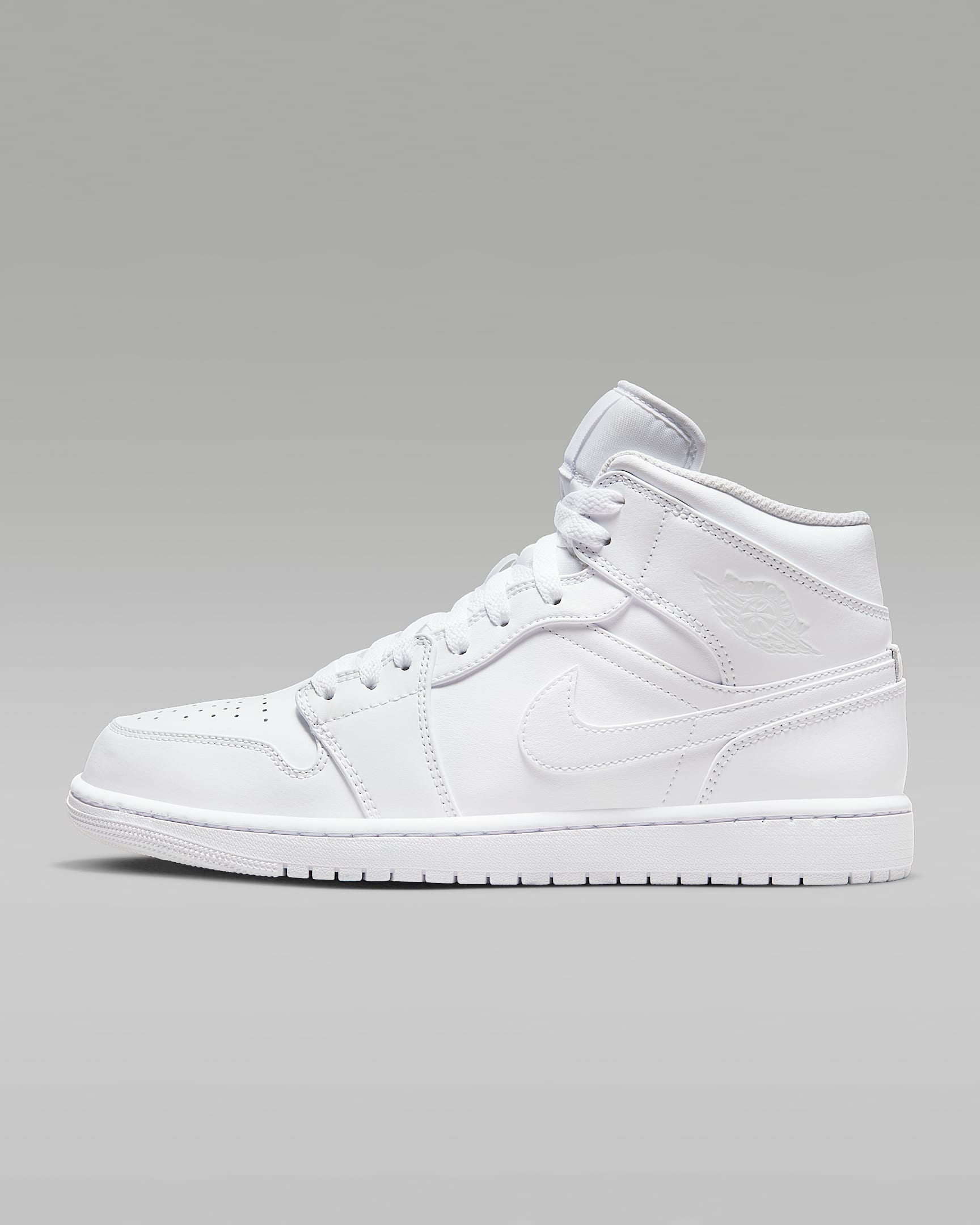 Air Jordan 1 Mid Schuh (Herren) – Weiß/Weiß/Weiß