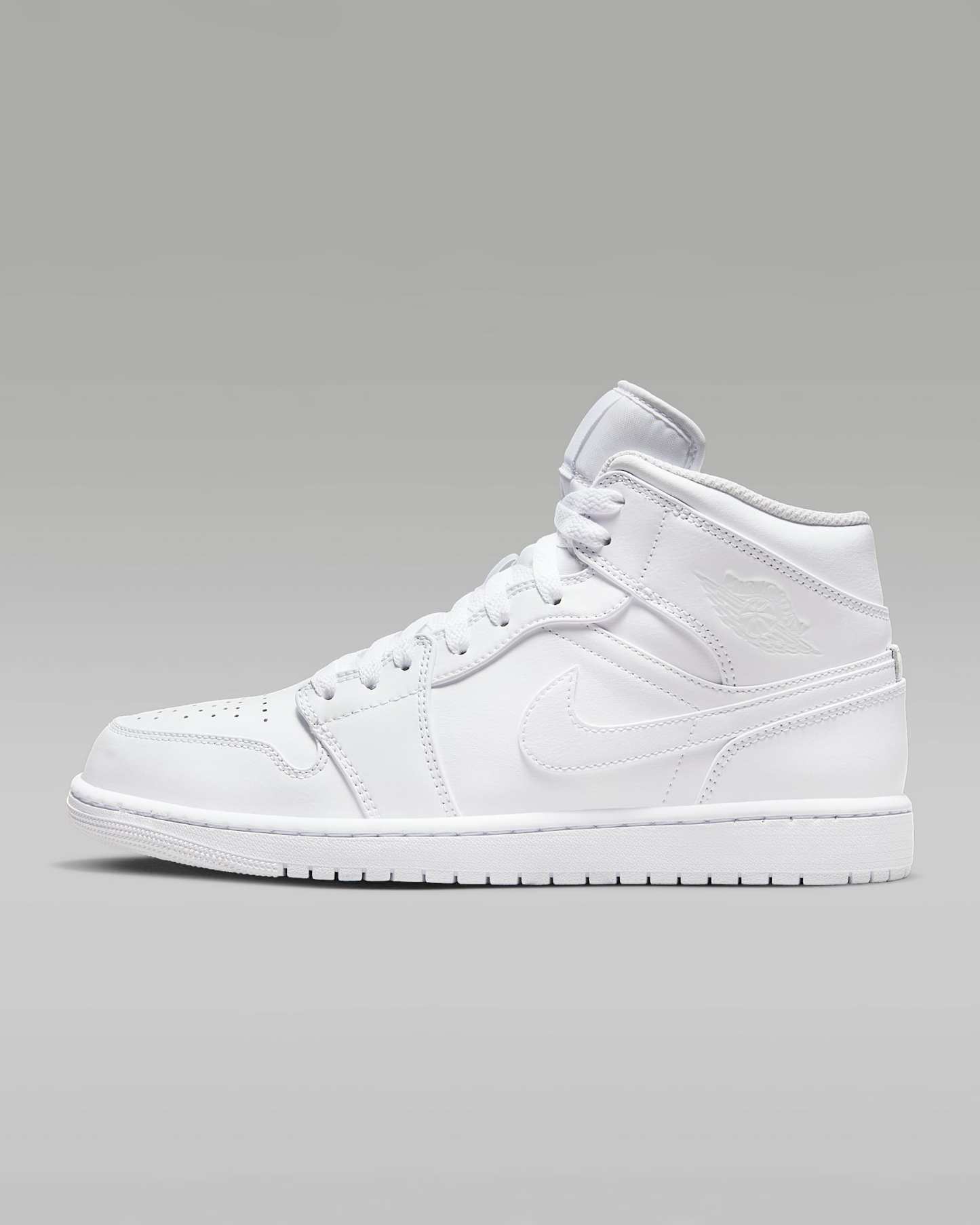 Air Jordan 1 Mid Schuh (Herren) – Weiß/Weiß/Weiß