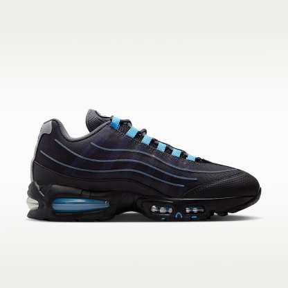 Nike Air Max 95 Big Bubble Tech Schuh (Herren) – Schwarz/Iron Grey/Metallic Silver/University Blue