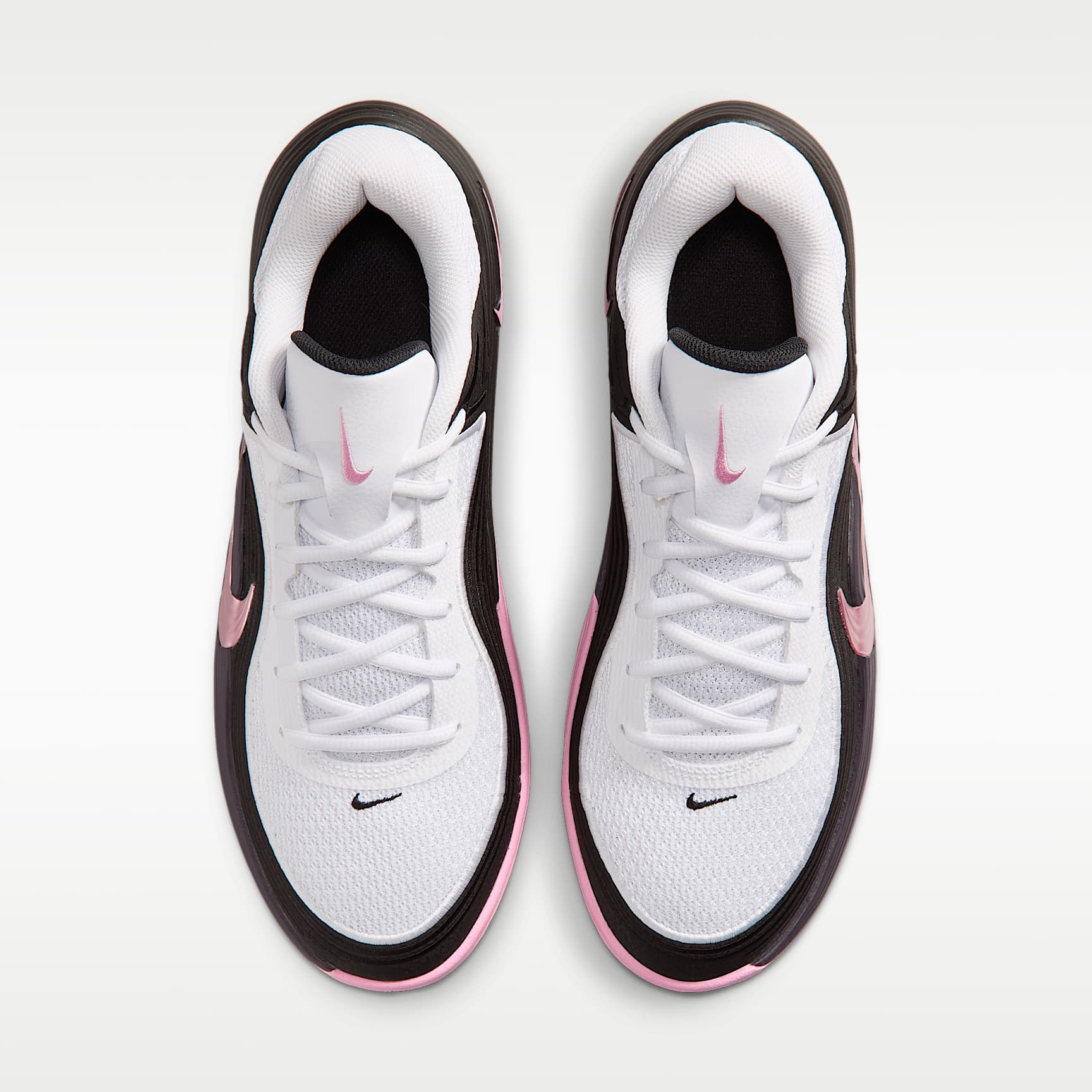 Nike Precision 8 Low Basketballschuh (Herren) – Weiß/Schwarz/Pink Rise/Pink Rise