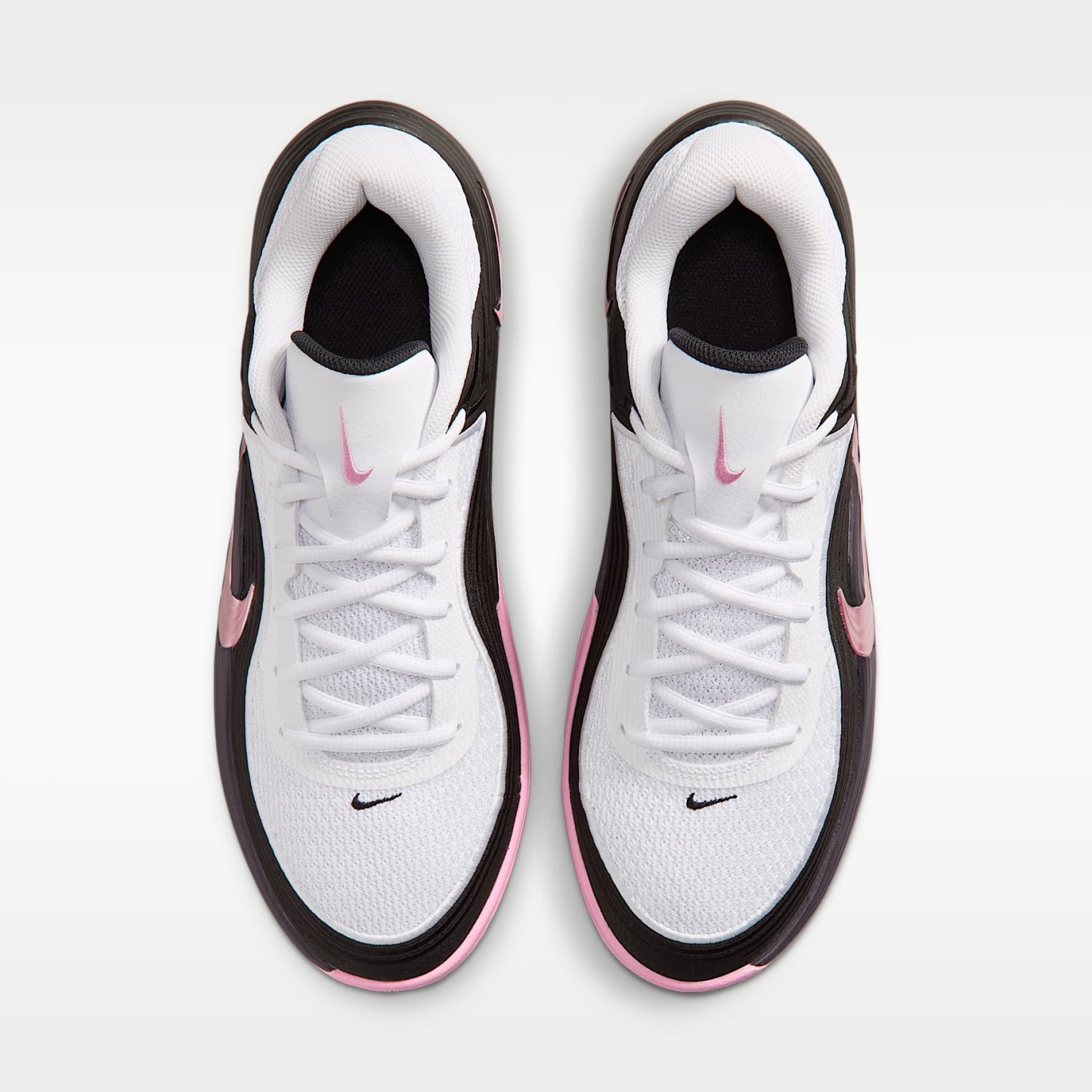 Nike Precision 8 Low Basketballschuh (Herren) – Weiß/Schwarz/Pink Rise/Pink Rise