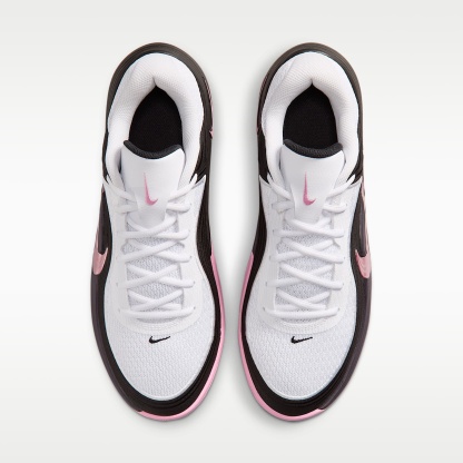 Nike Precision 8 Low Basketballschuh (Herren) – Weiß/Schwarz/Pink Rise/Pink Rise