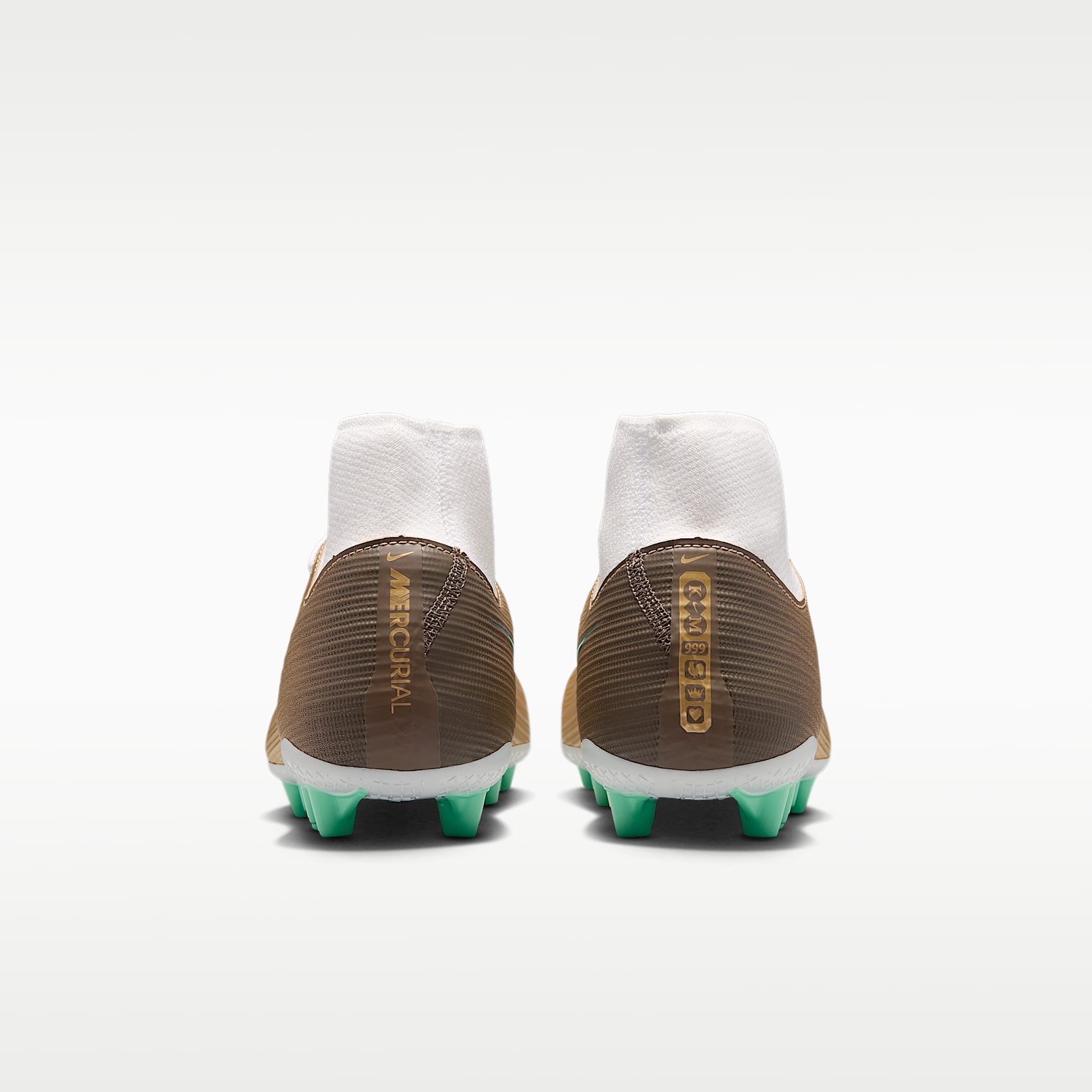 Nike Mercurial Superfly 11 Academy „Kylian Mbappé“ High-Top-Fußballschuh für Kunstrasen – Metallic Gold/Green Glow