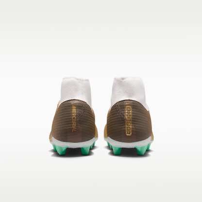 Nike Mercurial Superfly 11 Academy „Kylian Mbappé“ High-Top-Fußballschuh für Kunstrasen – Metallic Gold/Green Glow