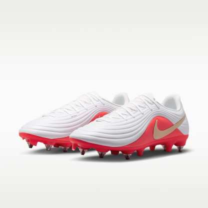 Nike Tiempo Maestro Academy Low Top Fußballschuh für weichen Rasen – Weiß/Bright Crimson/Blur