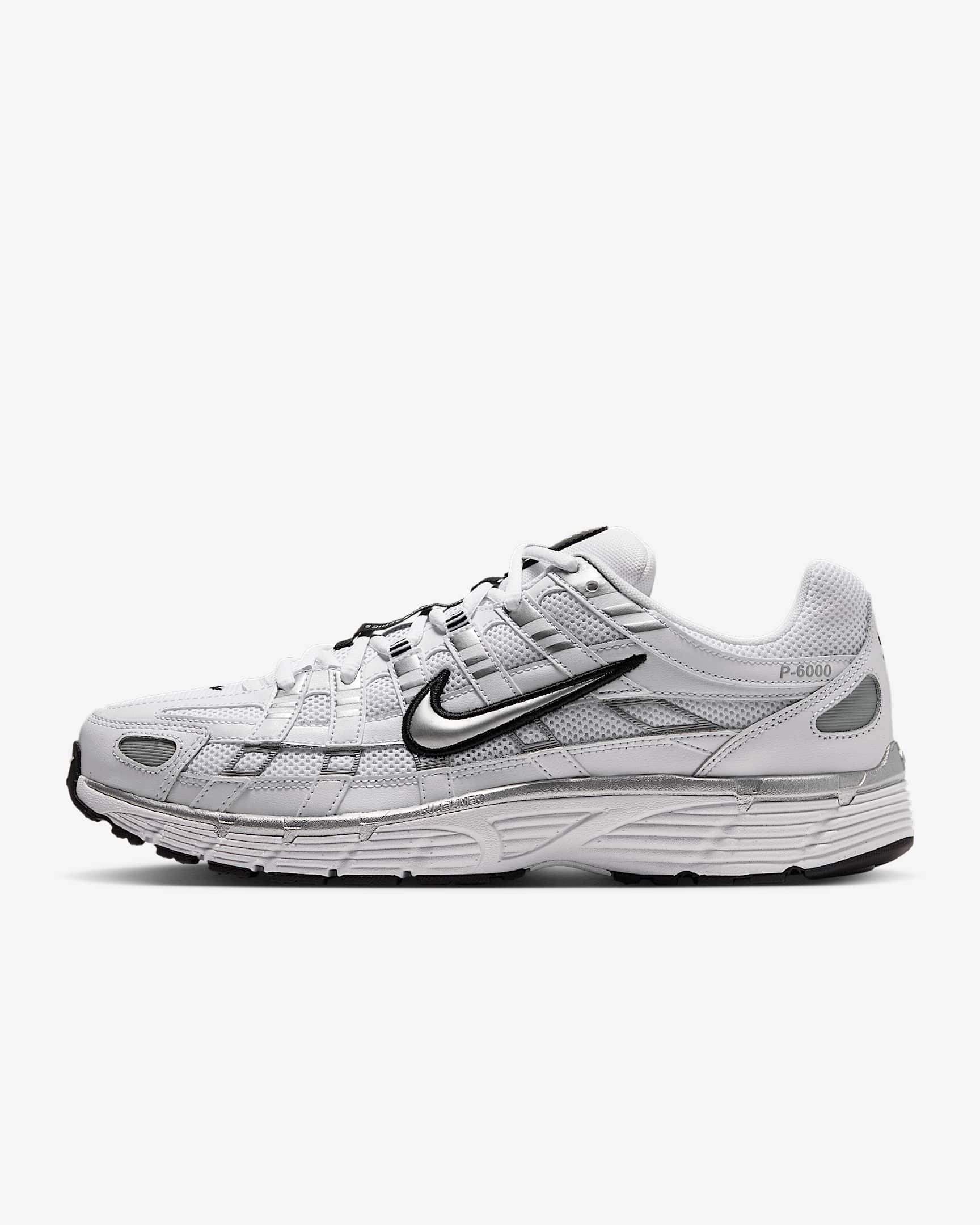 Nike P-6000 Schuh – Weiß/Schwarz/Metallic Silver