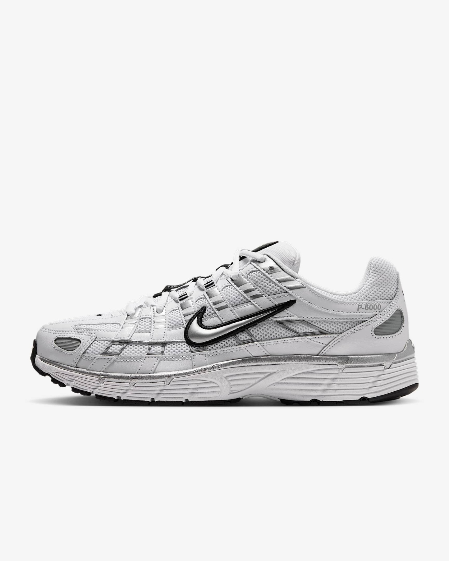 Nike P-6000 Schuh – Weiß/Schwarz/Metallic Silver