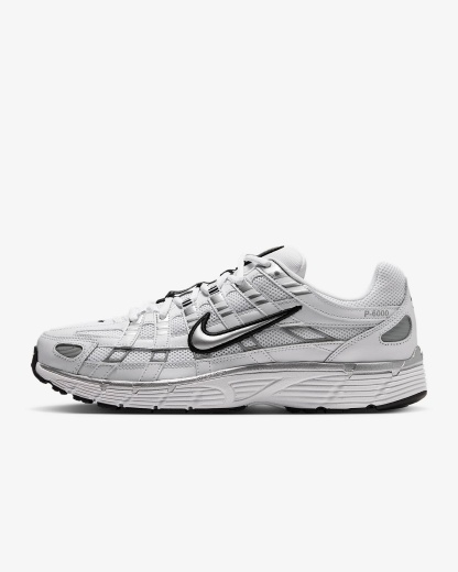 Nike P-6000 Schuh – Weiß/Schwarz/Metallic Silver