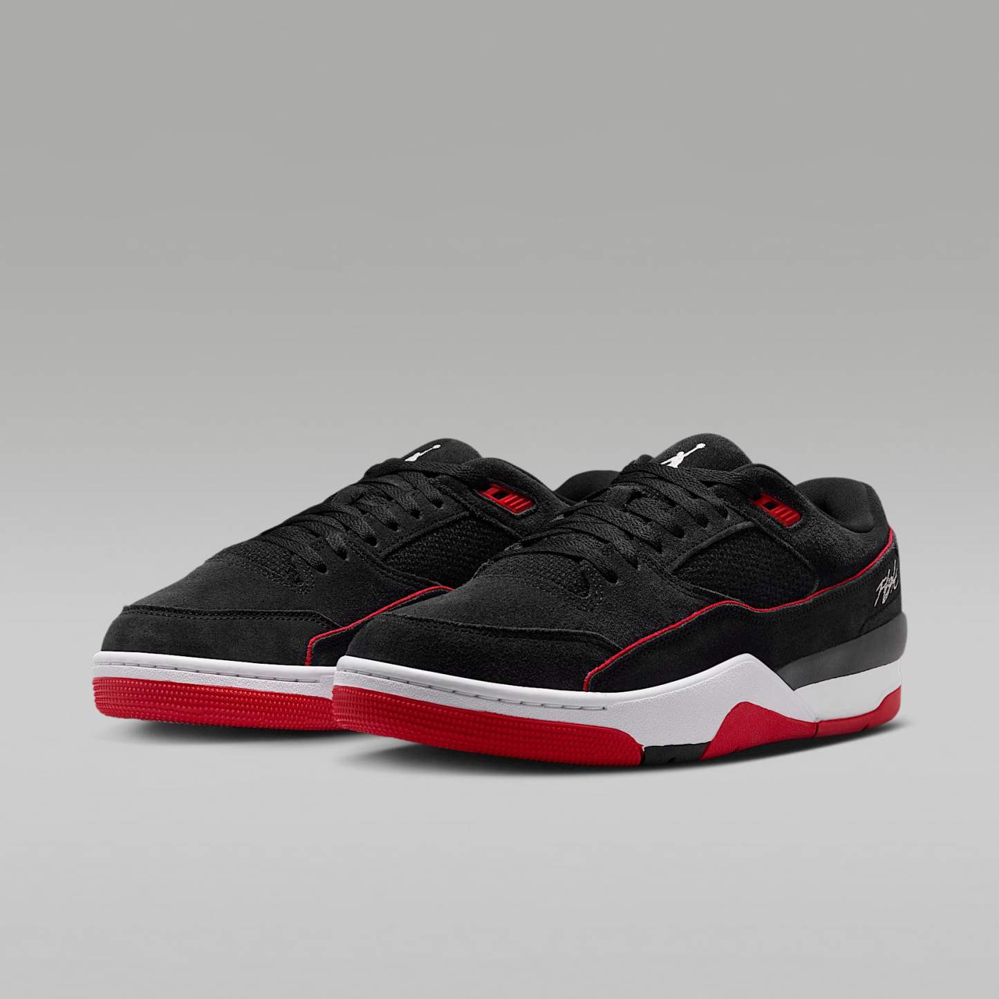 Jordan Flight Court Schuh (Herren) – Schwarz/University Red/Weiß