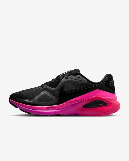 Nike Structure 26 Straßenlaufschuh (Damen) – Schwarz/Hyper Pink/Laser Crimson/Schwarz